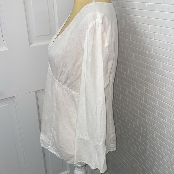 LOFT Cream V-Neck Blouse - Picture 4 of 7